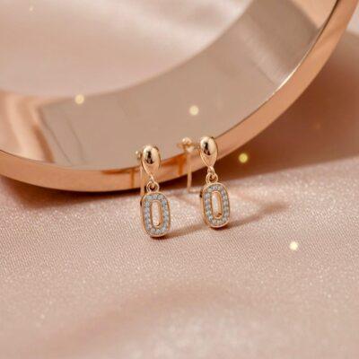 Rose gold silver earrings