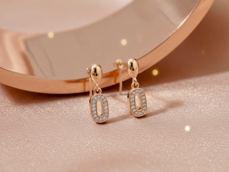 Rose gold silver earrings