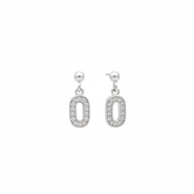 Oval Zircon crystal clear earrings