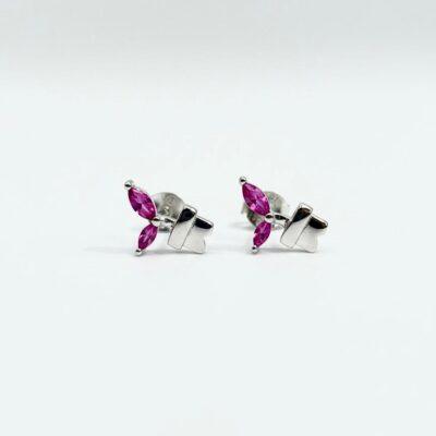 Tulsi Ruby Leaf Studd Earrings