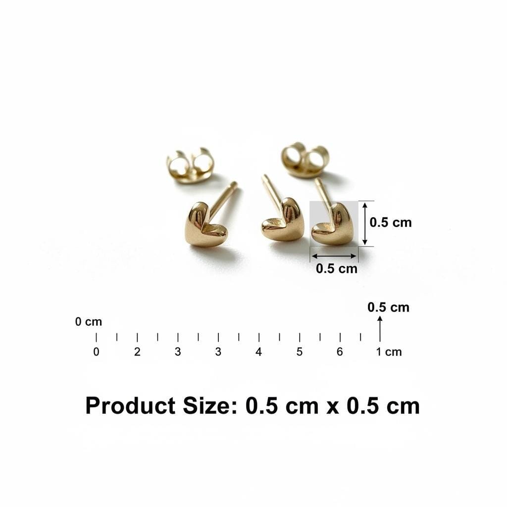 Heart Shape Rose gold Studd Earrings - Image 3