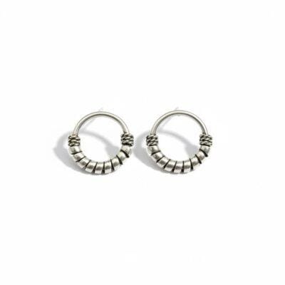 Rajasthani Oxidized Round Hoop Earrings