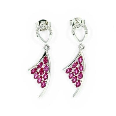 Leaf shape droplet earrings