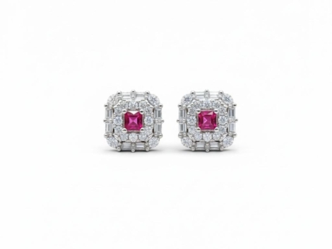 Shiny studd silver earrings