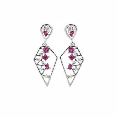 Diamond cut drop earrings