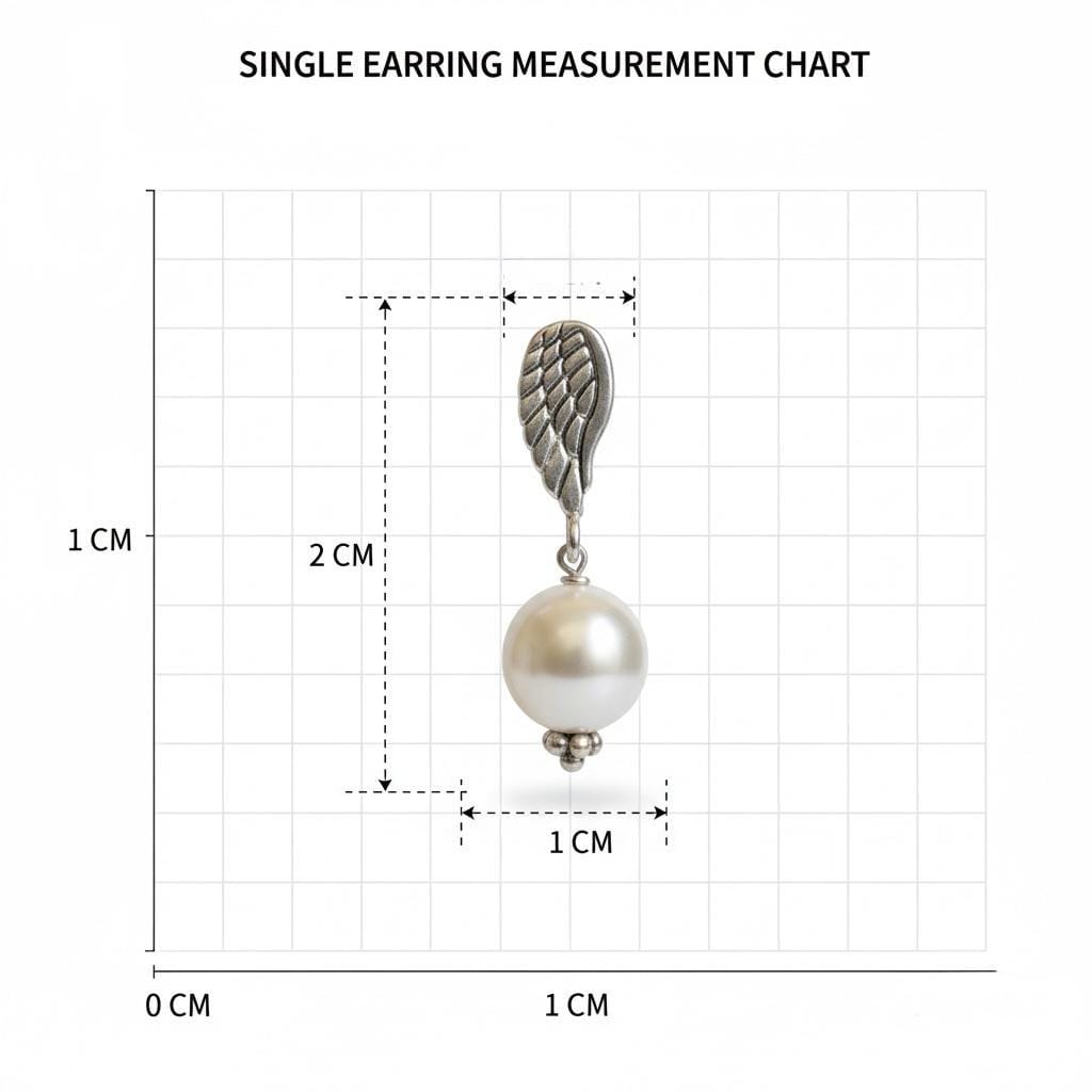 Shiny Oxidized Feather with Pearl Drop Earring - Image 2