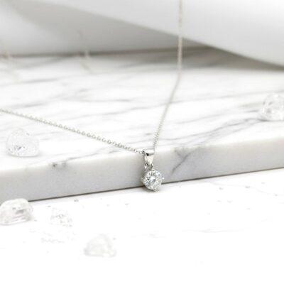 Prime Mini Solitaire pendant with AAA quality Zircon with cubic Link Chain