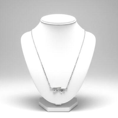 Storm Horn Fitted Zircon chain Necklace