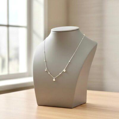 Wings of Stars and Heart Swarovski chain Necklace