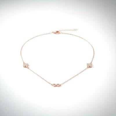 Rose Gold Infinity with Two Stars chain Necklace