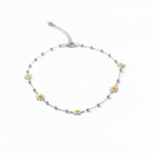 MOOKSHA 925 Silver Flowery Ball beaded chain Necklace