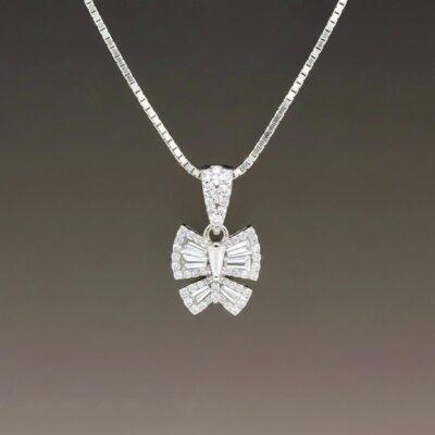 Butterfly pendant with AAA quality Zircon with Shiny Link Chain