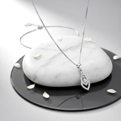 Heart Lamp pendant with AAA quality Zircon with Shiny Link Chain