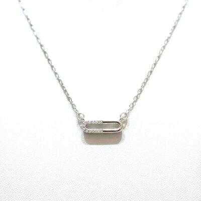 Connecting oval pendant with AAA quality Zircon with Shiny Link Chain